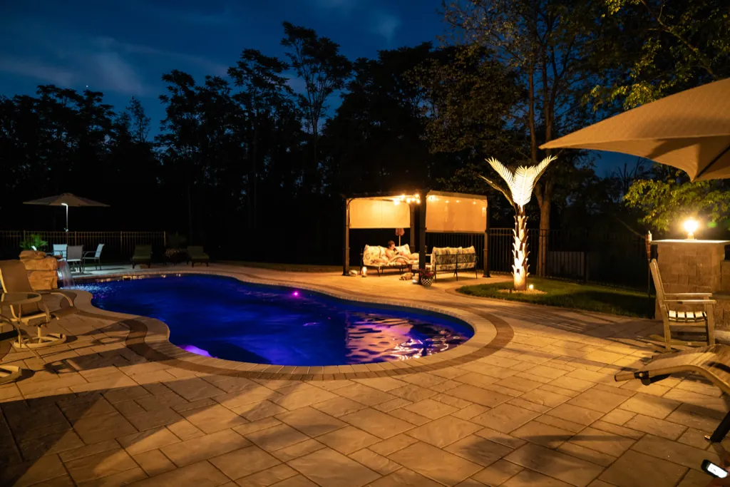 Inground fiberglass pool installed by Leisure Pools Westchester in White Plains , NY