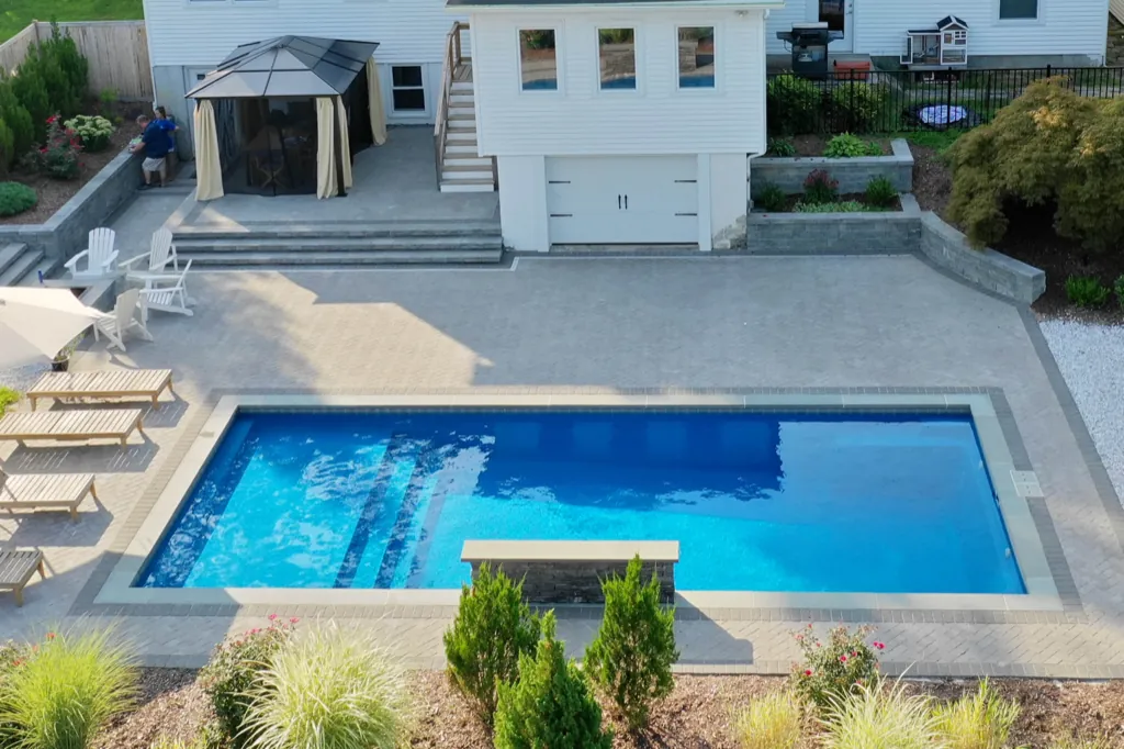 Fiberglass-Pools-Leisure-Pools-Westchester-017 Inground fiberglass pool installed by Leisure Pools Westchester in Irvington , NY