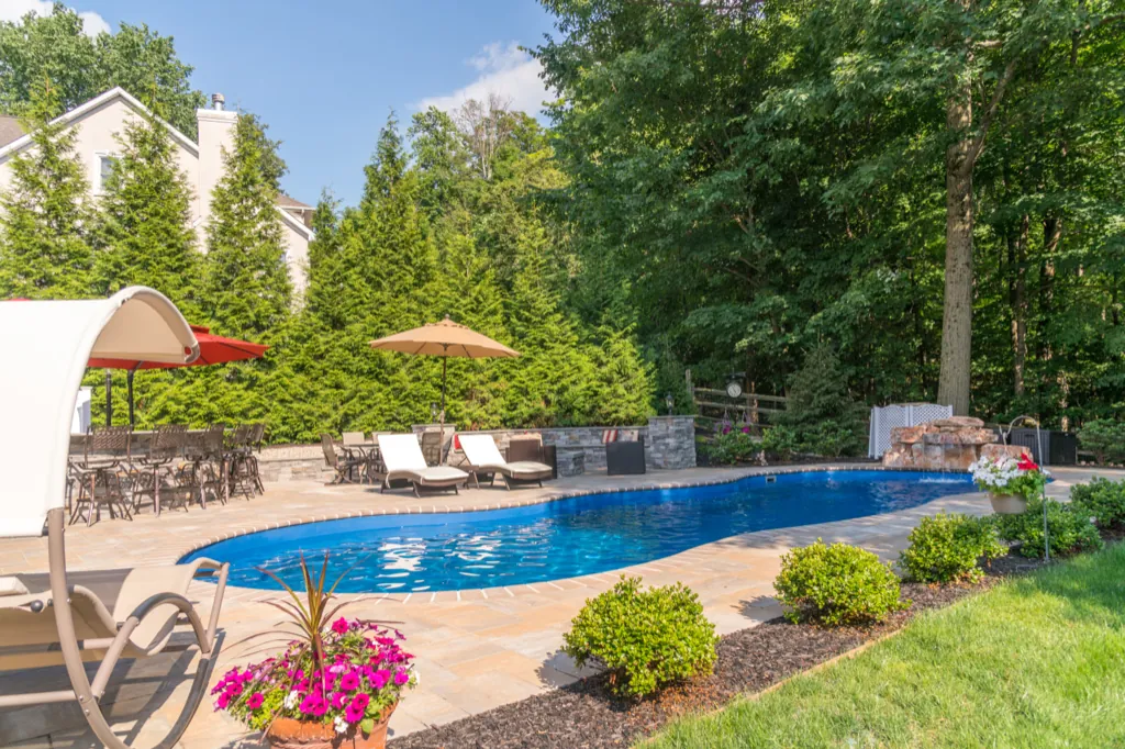 Inground fiberglass pool installed by Leisure Pools Westchester in Dobbs Ferry , NY