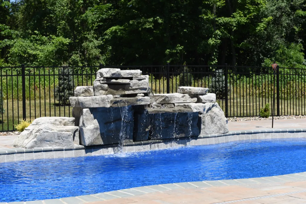 Inground fiberglass pool installed by Leisure Pools Westchester in Croton-on-Hudson , NY